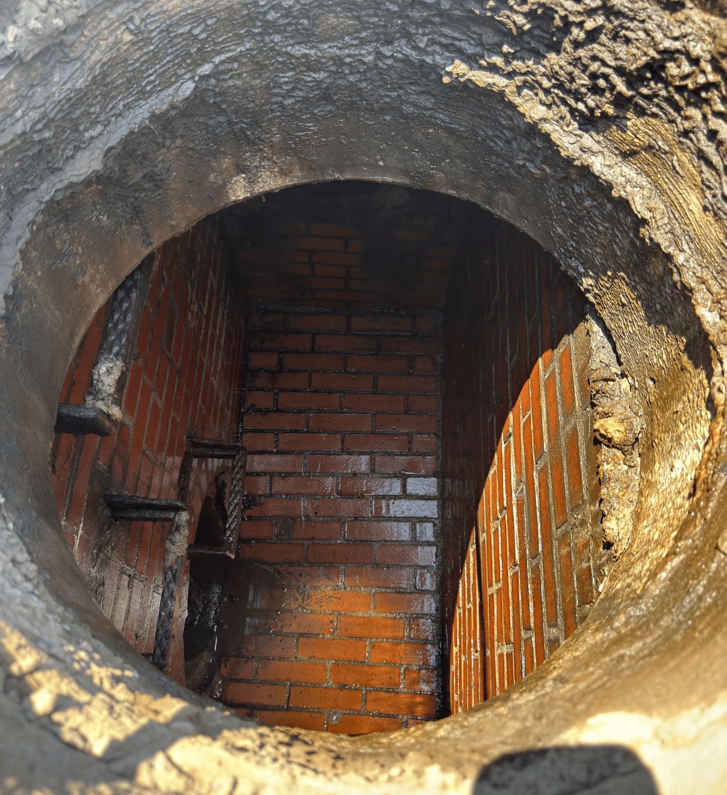 Manhole after high-pressure jetting by SRVacJet